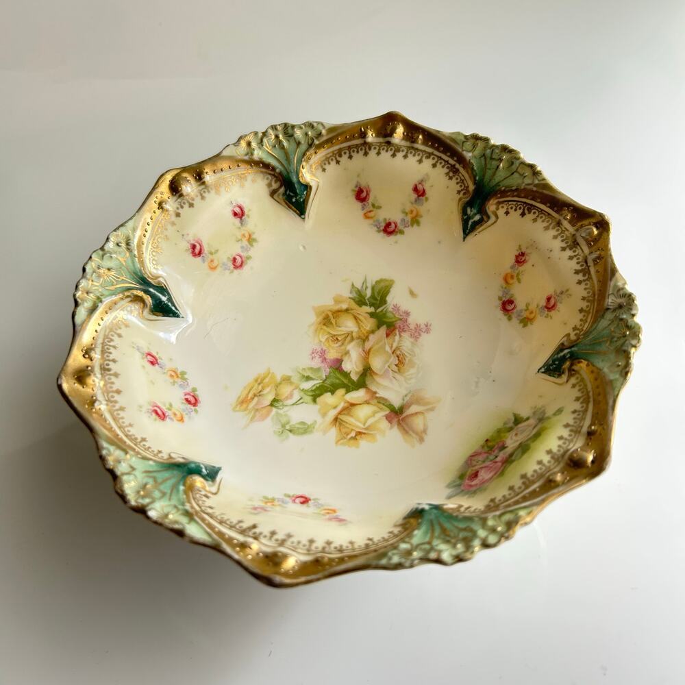Antique Reinhold Schlegelmilch R.S. Prussia porcelain bowl 1895 -1900s